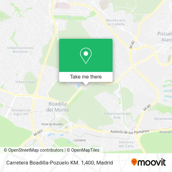 Carretera Boadilla-Pozuelo KM. 1,400 map