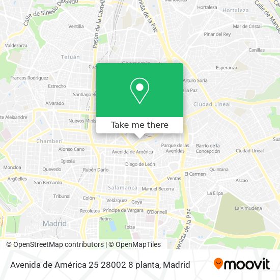 mapa Avenida de América 25 28002 8 planta