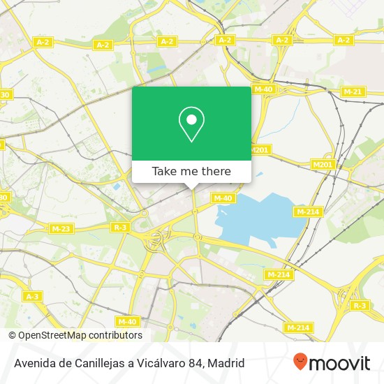 mapa Avenida de Canillejas a Vicálvaro 84