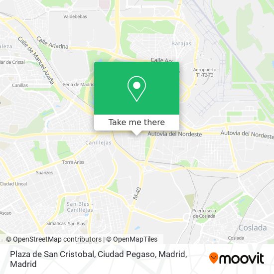 mapa Plaza de San Cristobal, Ciudad Pegaso, Madrid