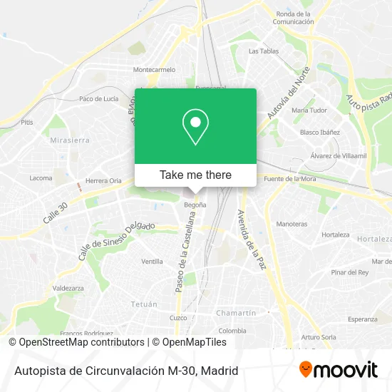 Autopista de Circunvalación M-30 map