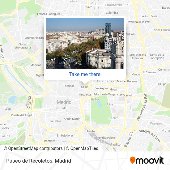 Paseo de Recoletos map
