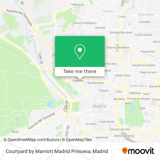 mapa Courtyard by Marriott Madrid Princesa