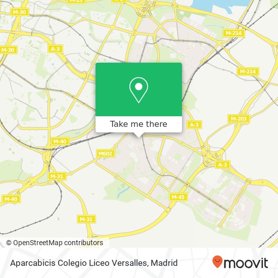 Aparcabicis Colegio Liceo Versalles map