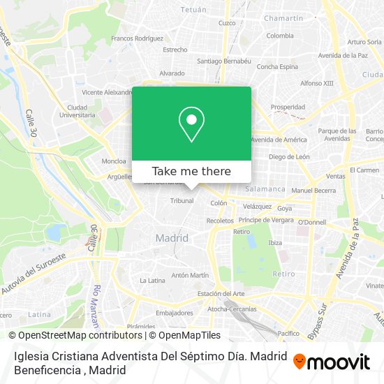 Iglesia Cristiana Adventista Del Séptimo Día. Madrid Beneficencia map
