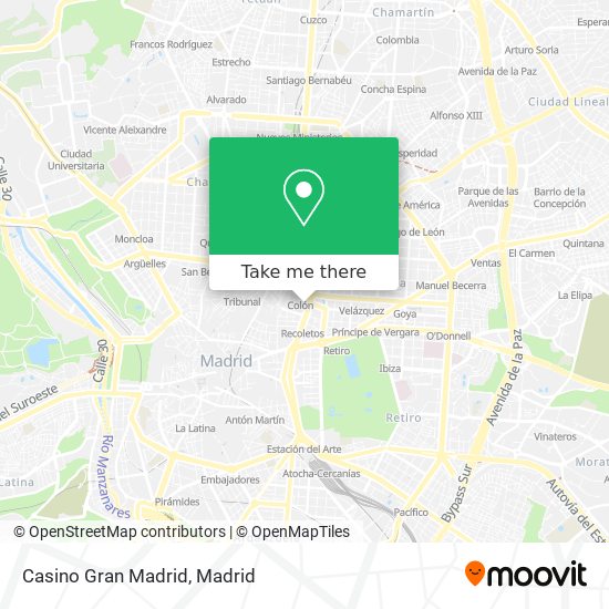 mapa Casino Gran Madrid