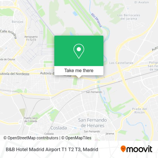B&B Hotel Madrid Airport T1 T2 T3 map