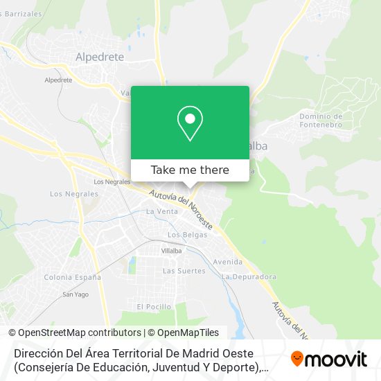 Dirección Del Área Territorial De Madrid Oeste (Consejería De Educación, Juventud Y Deporte) map