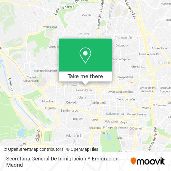 Secretaría General De Inmigración Y Emigración map