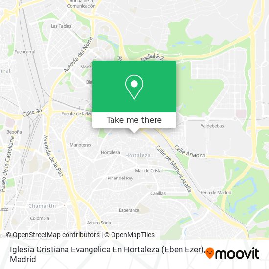 Iglesia Cristiana Evangélica En Hortaleza (Eben Ezer) map