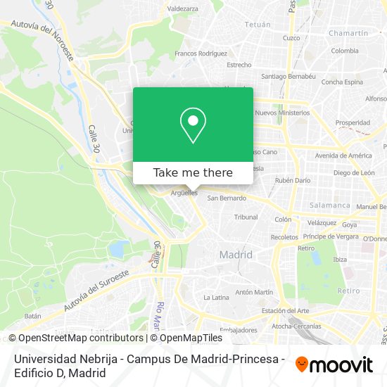 mapa Universidad Nebrija - Campus De Madrid-Princesa - Edificio D