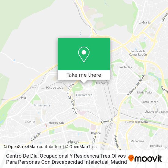 Centro De Día, Ocupacional Y Residencia Tres Olivos Para Personas Con Discapacidad Intelectual map