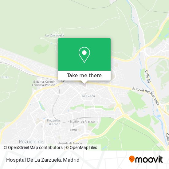 mapa Hospital De La Zarzuela