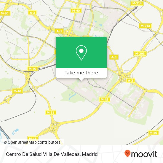 mapa Centro De Salud Villa De Vallecas
