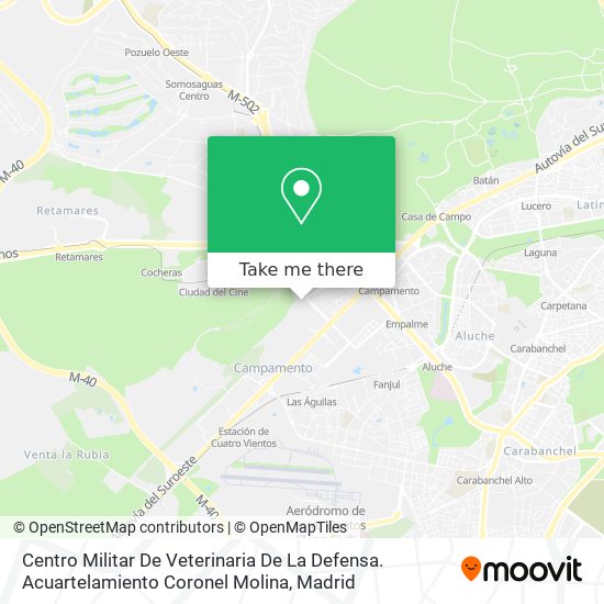 Centro Militar De Veterinaria De La Defensa. Acuartelamiento Coronel Molina map