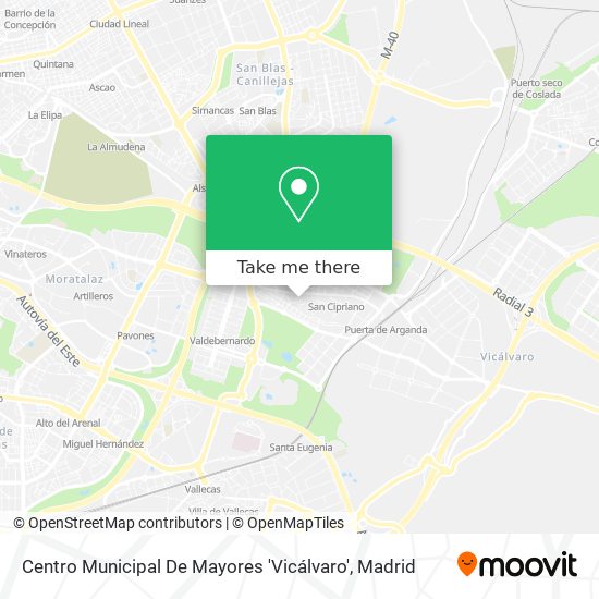 mapa Centro Municipal De Mayores 'Vicálvaro'