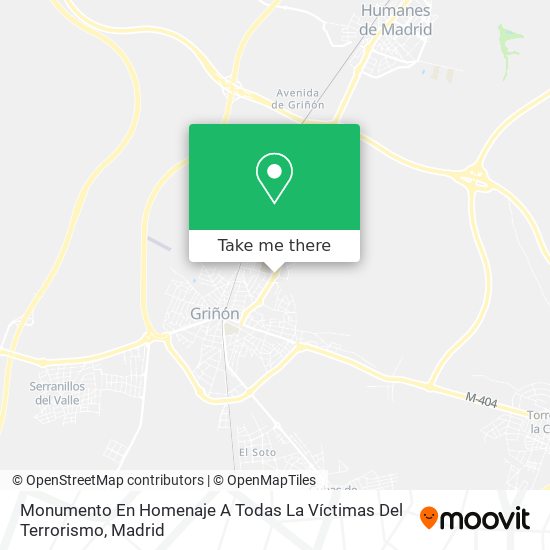 mapa Monumento En Homenaje A Todas La Víctimas Del Terrorismo