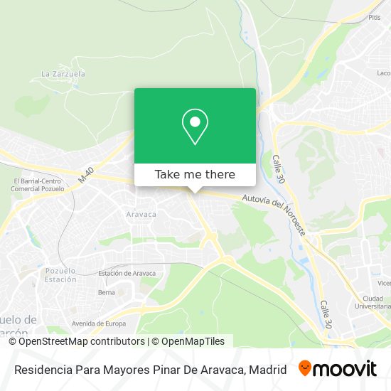 mapa Residencia Para Mayores Pinar De Aravaca