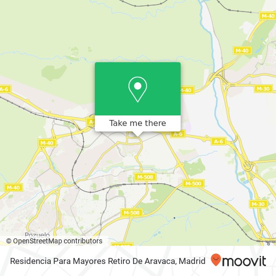 mapa Residencia Para Mayores Retiro De Aravaca