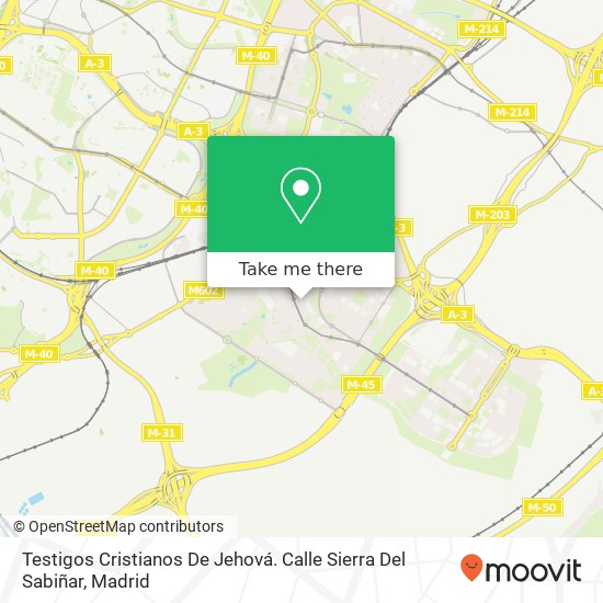 Testigos Cristianos De Jehová. Calle Sierra Del Sabiñar map