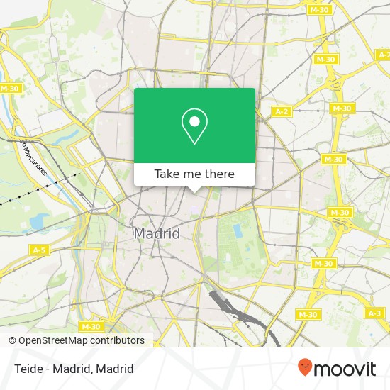 Teide - Madrid map