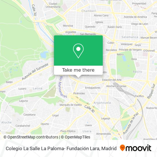 mapa Colegio La Salle La Paloma- Fundación Lara