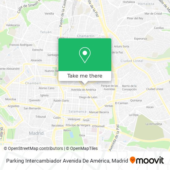 Parking Intercambiador Avenida De América map