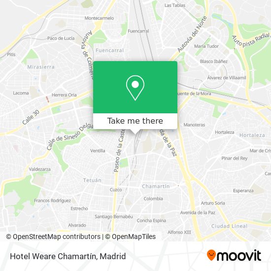 Hotel Weare Chamartín map