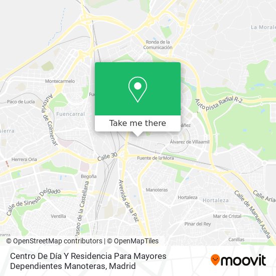 mapa Centro De Día Y Residencia Para Mayores Dependientes Manoteras