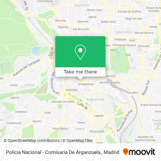 mapa Policía Nacional - Comisaría De Arganzuela.