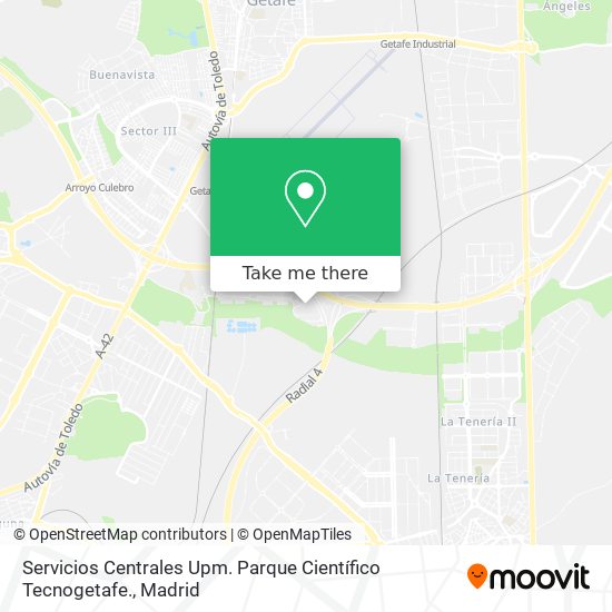 Servicios Centrales Upm. Parque Científico Tecnogetafe. map