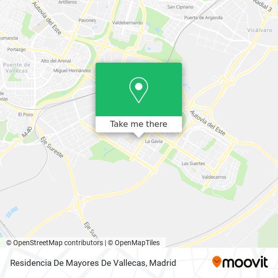 mapa Residencia De Mayores De Vallecas