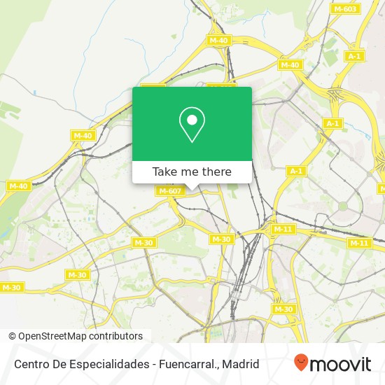 mapa Centro De Especialidades - Fuencarral.