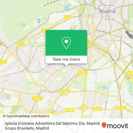 Iglesia Cristiana Adventista Del Séptimo Día. Madrid Grupo Brasileño map