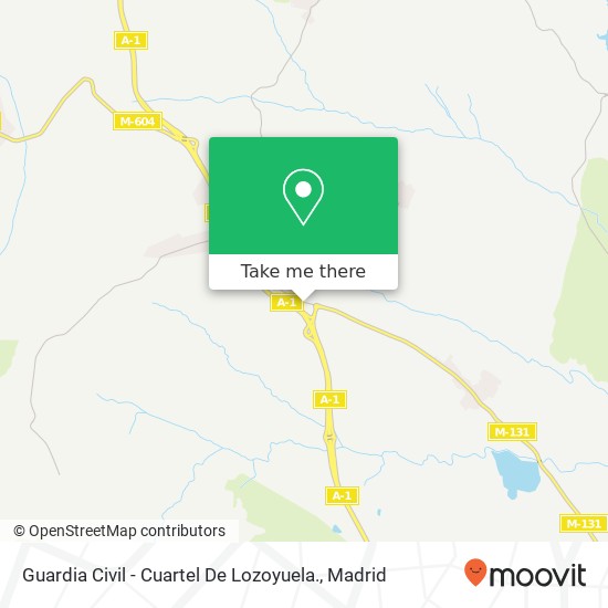 Guardia Civil - Cuartel De Lozoyuela. map