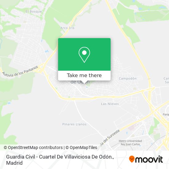 Guardia Civil - Cuartel De Villaviciosa De Odón. map