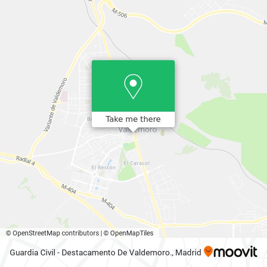 Guardia Civil - Destacamento De Valdemoro. map