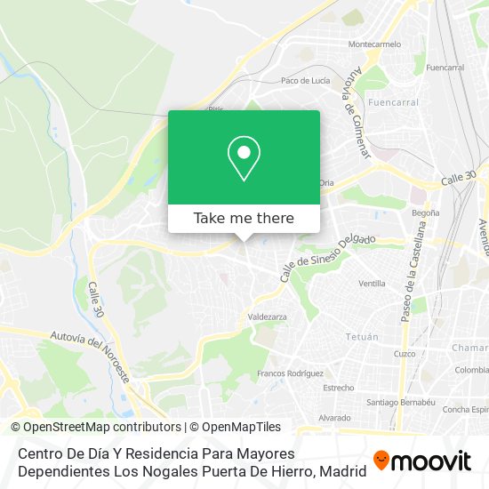 mapa Centro De Día Y Residencia Para Mayores Dependientes Los Nogales Puerta De Hierro