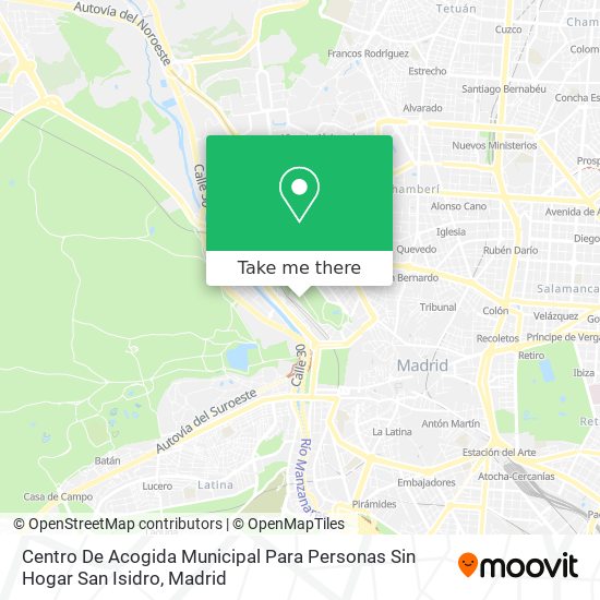 Centro De Acogida Municipal Para Personas Sin Hogar San Isidro map