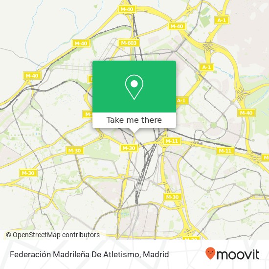 mapa Federación Madrileña De Atletismo