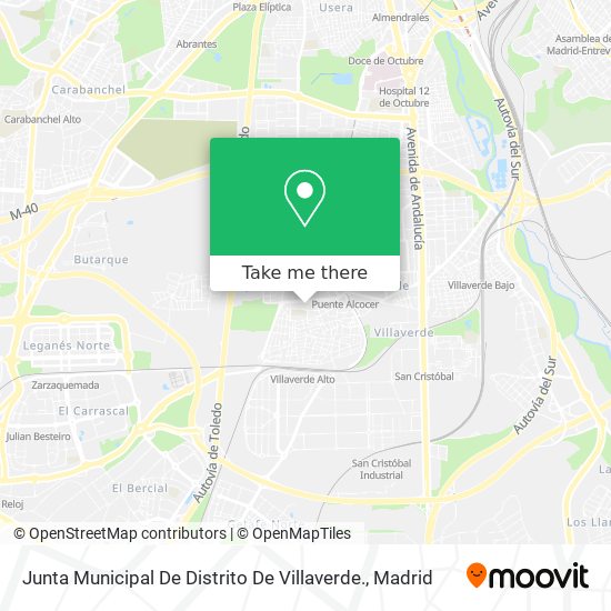 mapa Junta Municipal De Distrito De Villaverde.