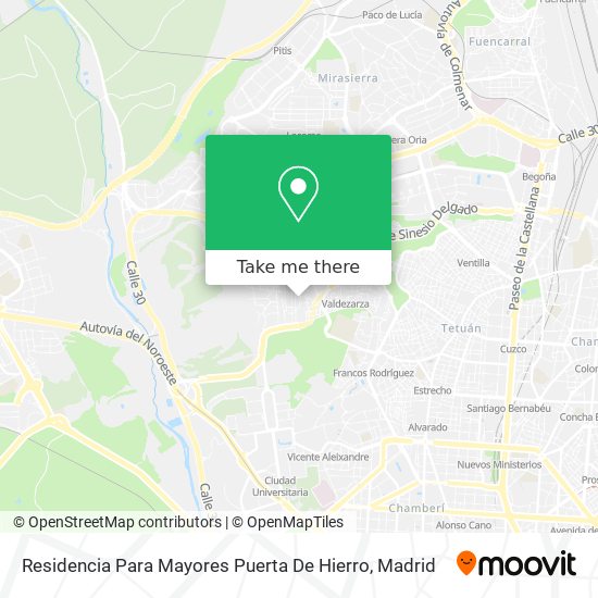 mapa Residencia Para Mayores Puerta De Hierro