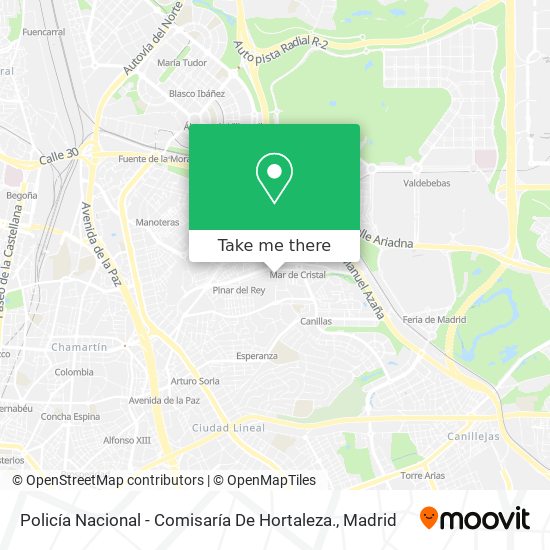 Policía Nacional - Comisaría De Hortaleza. map