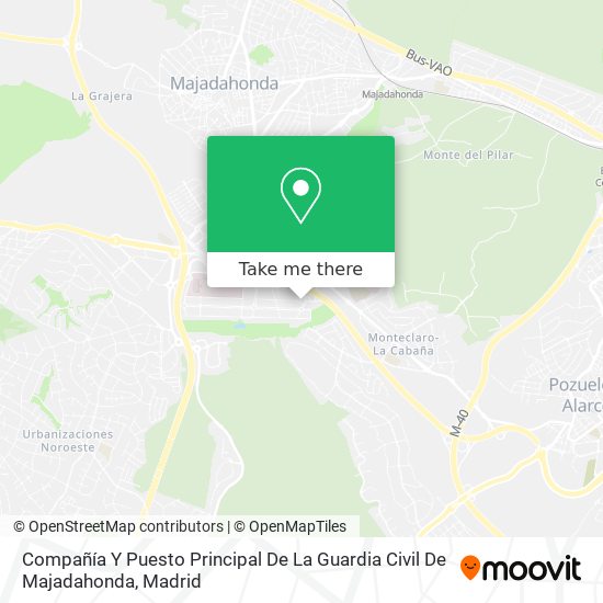 mapa Compañía Y Puesto Principal De La Guardia Civil De Majadahonda