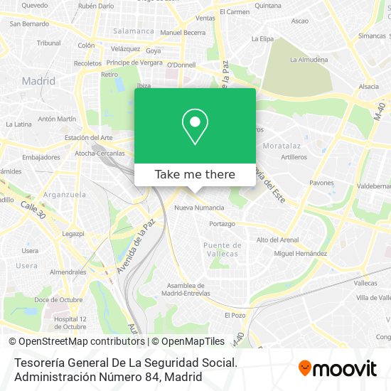 mapa Tesorería General De La Seguridad Social. Administración Número 84