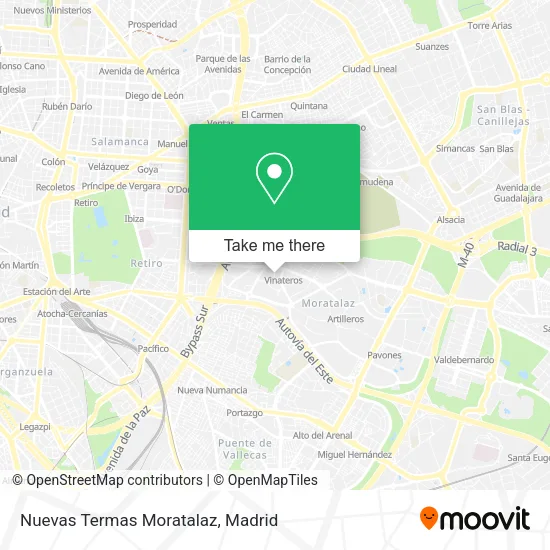 mapa Nuevas Termas Moratalaz