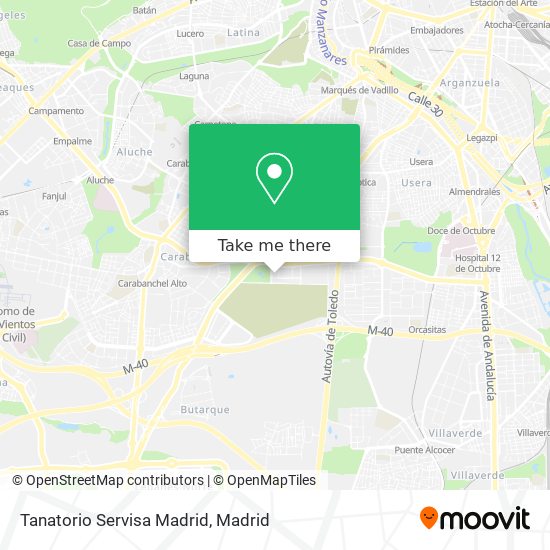 Tanatorio Servisa Madrid map