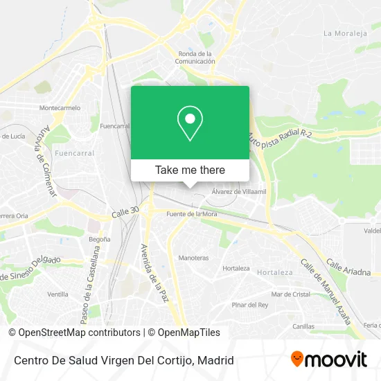 mapa Centro De Salud Virgen Del Cortijo