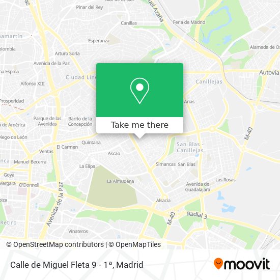 mapa Calle de Miguel Fleta 9 - 1ª