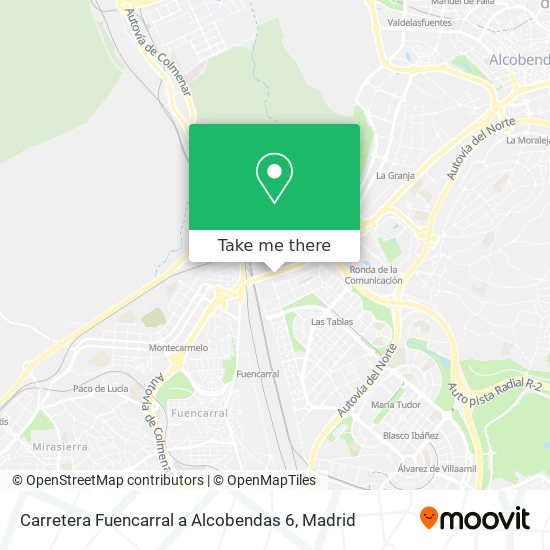 Carretera Fuencarral a Alcobendas 6 map
